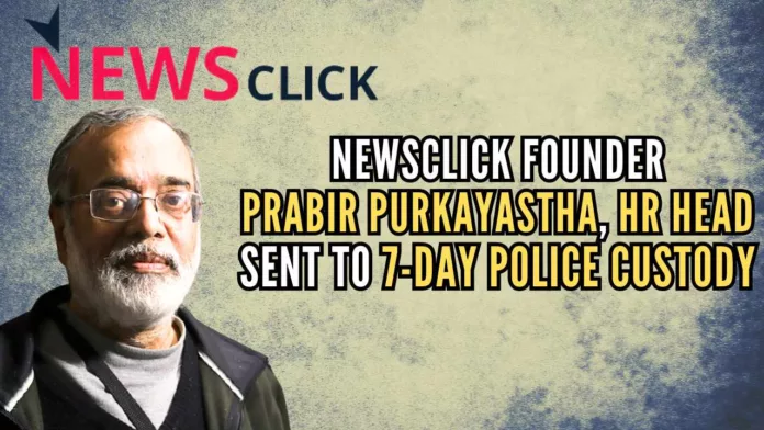 Prabir Purkayastha and Amit Chakravarty were produced before the court at night