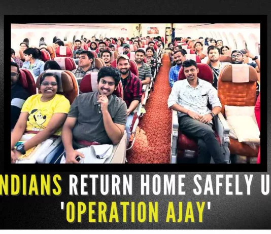 The first flight under the 'Operation Ajay' arrived in the national capital around 6 a.m.