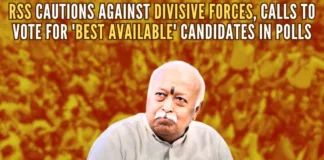 RSS urges people to opt for the "best available" among the candidates ahead of the 5 state assembly polls
