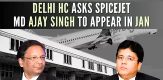 Delhi HC has asked low-cost airline SpiceJet’s Managing Director Ajay Singh to appear before it in Jan in proceedings relating to a dispute over interest dues on arbitral award