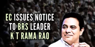 EC has asked KTR to respond to the notice by 3 p.m. on Sunday