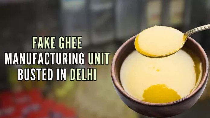 Delhi Police conducted raids in which one factory was found to be operating in preparation and packaging of counterfeit ghee
