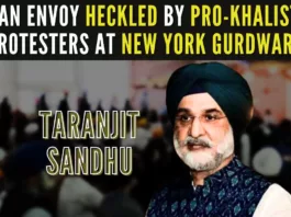 Sandhu was visiting the Gurdwara on the occasion of Gurpurab when the protesters surrounded him and started shouting
