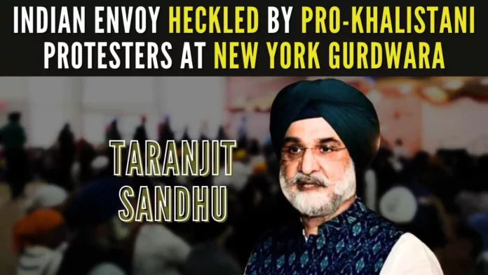 Sandhu was visiting the Gurdwara on the occasion of Gurpurab when the protesters surrounded him and started shouting