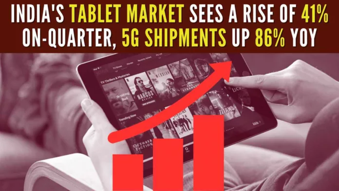 5G tablet shipments grew 86 percent year-on-year (YoY) in Q3, accounting for 16 percent of overall tablet shipments
