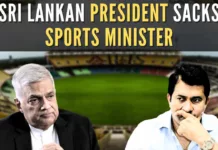 President Ranil Wickremesinghe sacked Sports Minister Roshan Ranasinghe following his outburst in Sri Lankan Parliament today