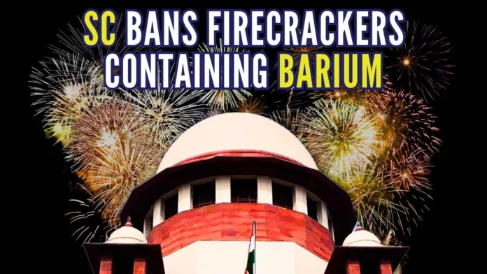 The order banning firecrackers containing barium binds every state and is not just limited to the Delhi-NCR region, which is reeling under severe air pollution, says Supreme Court