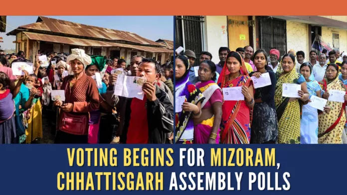 PM Modi urged people to vote in large numbers and strengthen the festival of democracy as polling began for the Chhattisgarh and Mizoram Assembly polls
