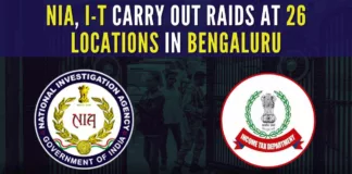 Over 12 locations in Bengaluru were raided by NIA sleuths and 14 locations were raided at the same time by the I-T Dept