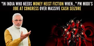 PM Modi made the remarks while sharing a video posted by BJP, which reads, "Congress presents the Money Heist'