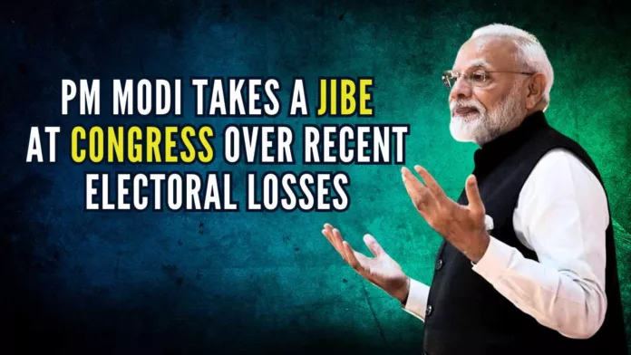 PM Modi’s remarks came after the BJP on Sunday decimated the Congress in Madhya Pradesh, Rajasthan and Chhattisgarh