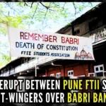 ‘Remember Babri, Death of Constitution’ banner was put up by FTII-Students Association