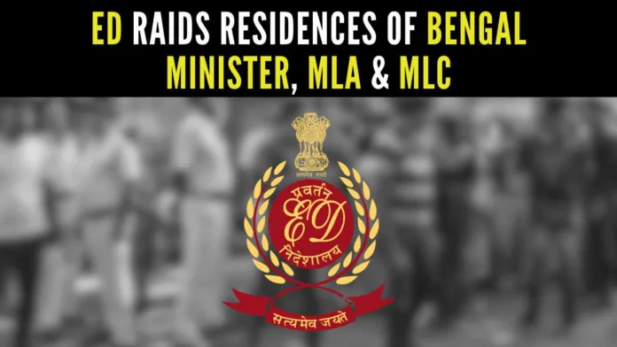 ED accompanied by central armed police forces were conducting raids at the residences of West Bengal