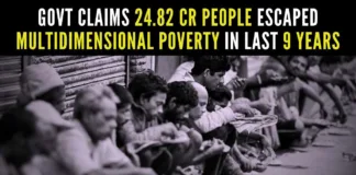 According to the National Multidimensional Poverty Index by NITI Aayog, India has witnessed a steep decline in poverty headcount ration during the last nine years
