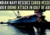 Indian Navy swiftly responded to a distress call by Marshall Island flagged MV Genco Picardy following a drone attack