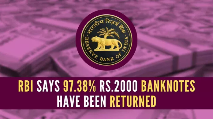 Total value of the Rs.2000 banknotes in circulation was Rs.3.56 lakh cr at the close of business on May 19, 2023