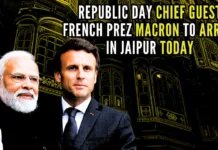 French President Emmanuel Macron, has been invited as a Chief Guest for the 75th Republic Day celebrations in the national capital, will arrive in Jaipur today