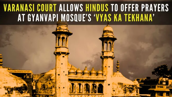 Varanasi Court allows the Hindu petitioners in the Gyanvapi Mosque dispute to offer prayers at Gyanvapi mosque basement. Hindu pujas to begin in 7 days from now at 10 sealed cellars under the Mosque