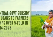 Central govt subsidy on loans to farmers jumps over 5-fold to Rs 1.3 lakh crore in 2014-2023