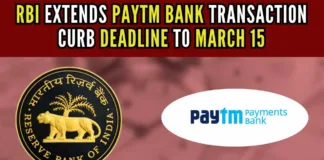 Paytm bank given until March 15 to stop accepting new deposits