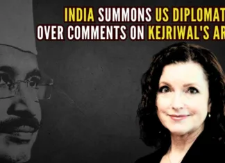 The diplomat was summoned a day after the US government said it was closely monitoring the arrest of Kejriwal