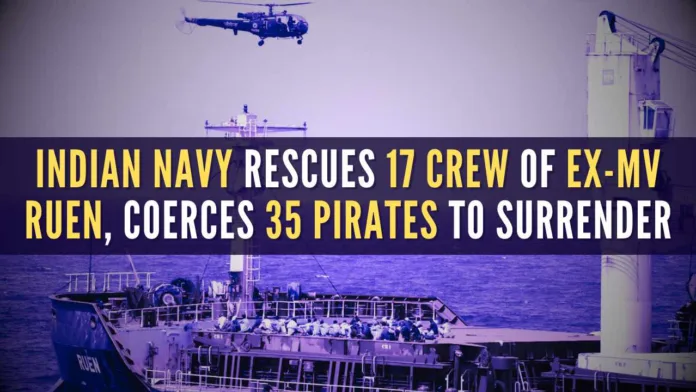 The 40-hour operation ended in the evening and all the crew members were rescued without any injury