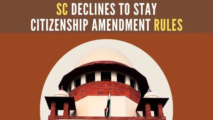Senior Advocate Kapil Sibal, appearing on behalf of the petitioners, strongly pressed for a stay on implementation of the Citizenship Amendment Rules