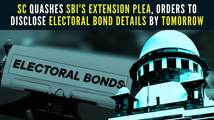 SC has denied SBI's request for an extension to disclose details of electoral bonds encashed by political parties since April 2019, to June 30
