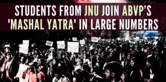 JNU campus was filled with slogans like 'Bharat Mata Ki Jai' and 'Vande Mataram'