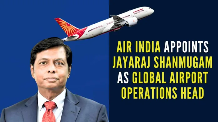 The appointment of Jayaraj Shanmugam marks a significant milestone in Air India's Vihaan.AI transformation journey