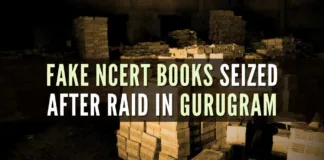 The team received a tip-off that fake NCERT books were being sold at the shops