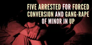 The minor girl was kidnapped by the 5 young men, who converted her to Islam and gang-raped her