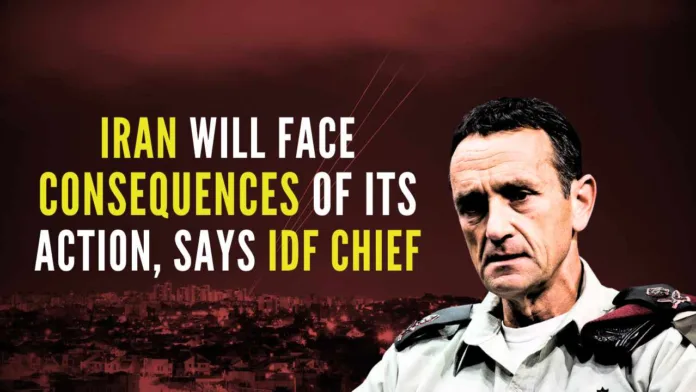 Launching of so many missiles, UAVs into the territory of Israel will be met with a response: IDF chief warns