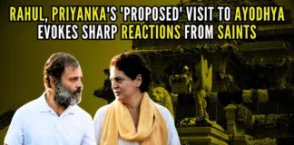 Ayodhya saints react strongly amidst reports of Rahul, Priyanka planning to visit the holy city to offer prayers at the Ram Mandir