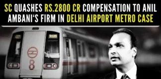The apex court’s final decision is a big setback for bankrupt industrialist Anil Ambani, eyeing Rs.2800 crore from the public sector undertaking Delhi Metro