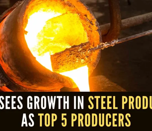 India, the second-largest steel producer in the world next to China produced 12.1 million tonnes of steel which represented a 3.6% increase over the same month of the previous year