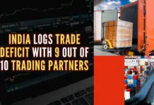 India clocked a trade deficit with nine out of its top 10 trading partners, official data revealed