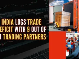 India clocked a trade deficit with nine out of its top 10 trading partners, official data revealed