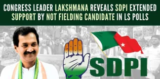 Lakshmana said that the grand old party, Congress will always support the SDPI