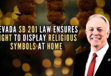 Nevada Governor signs SB 201 into law, allowing Hindu toran and religious displays on doorways. The law ensures freedom of religious expression in residential settings and takes effect before Diwali