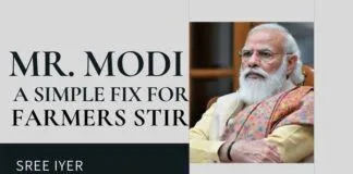 While all know that the farmers' stir is not by farmers, no one knows how to solve it. Here is a simple fix.