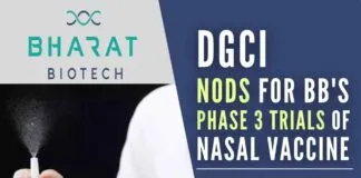 As against injectable vaccines, intranasal vaccine is claimed to be easy to administer during mass inoculation campaigns